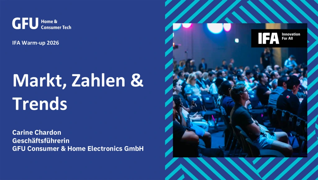 Vorschaubild mit Marktzahlen-Präsentation für das IFA Warm-up 2026